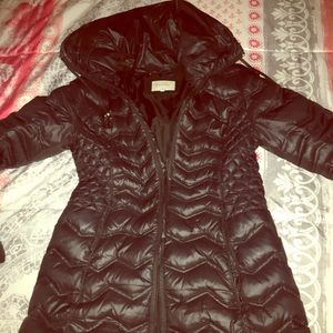 Laundry puffer coat with puffy neck